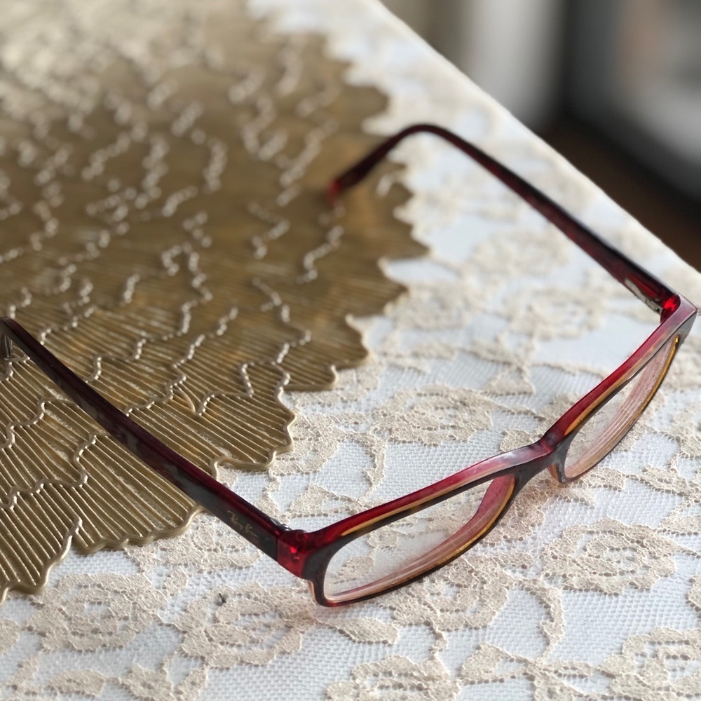Ray Ban Red and Black Eyeglasses - Picture 3 of 8